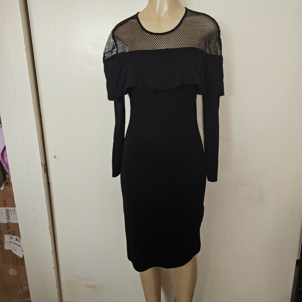 Project RUNWAY Black Long Sleeve Mesh Dress